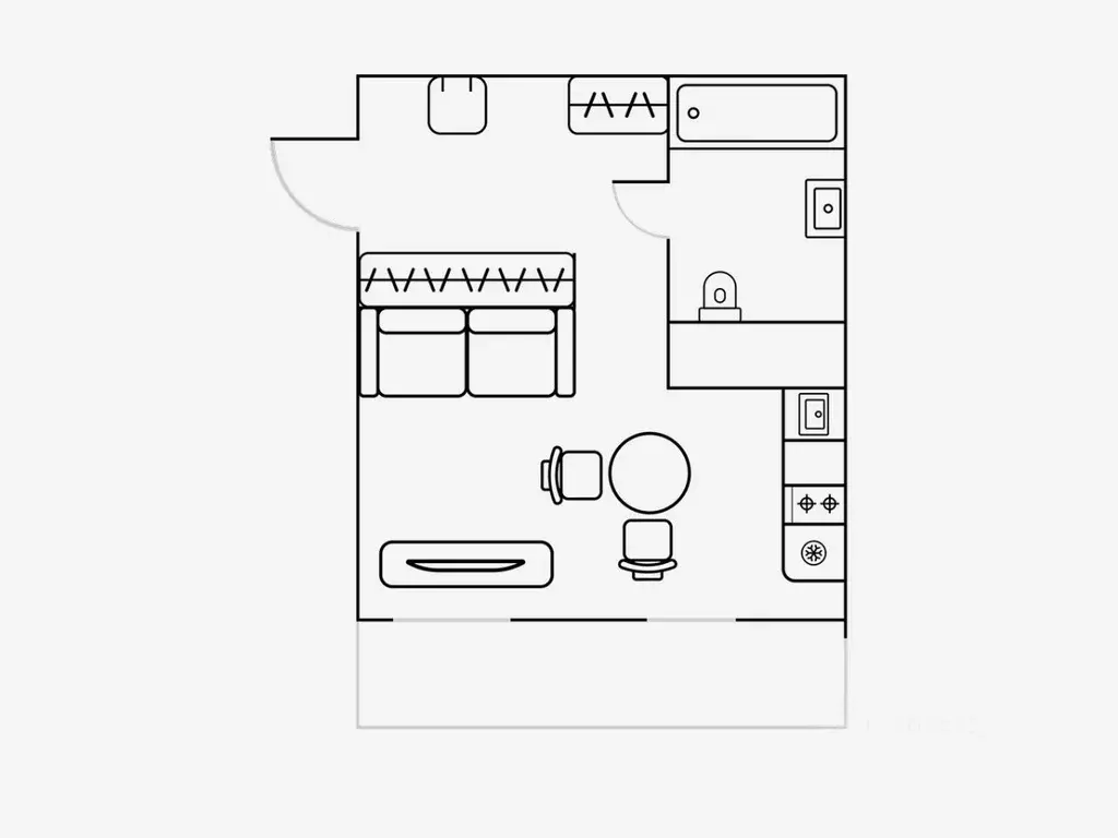 Студия Свердловская область, Екатеринбург ул. Шаумяна, 24 (27.0 м) - Фото 2