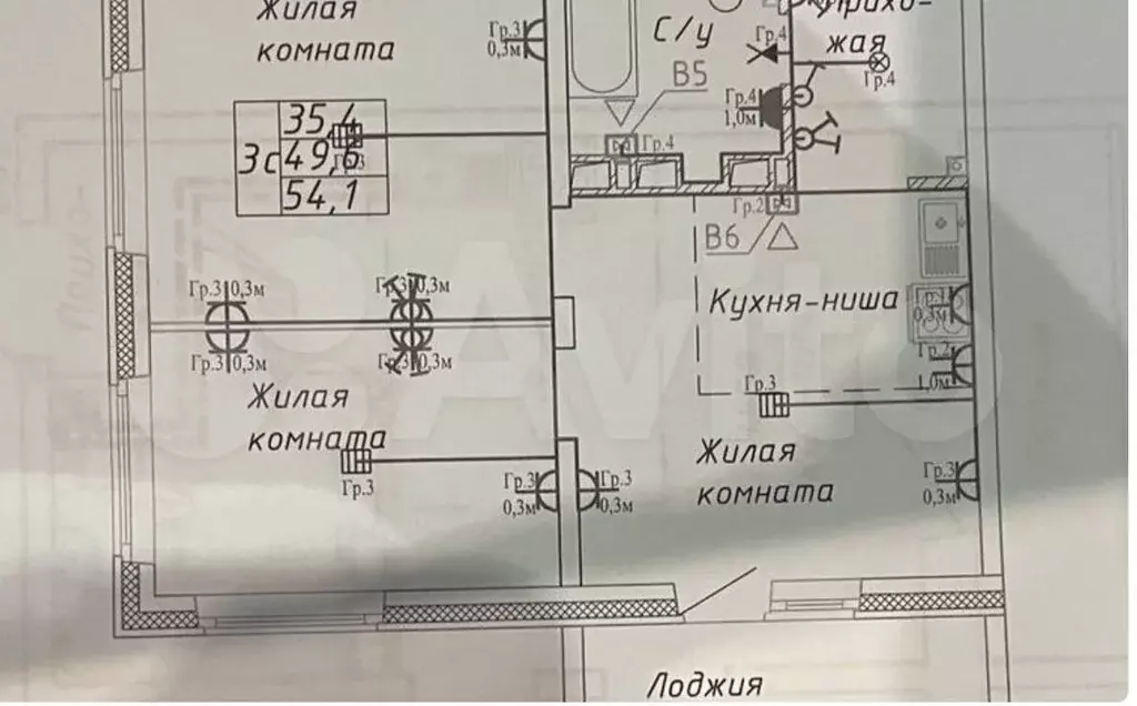 3-к. квартира, 54,1 м, 6/17 эт. - Фото 0