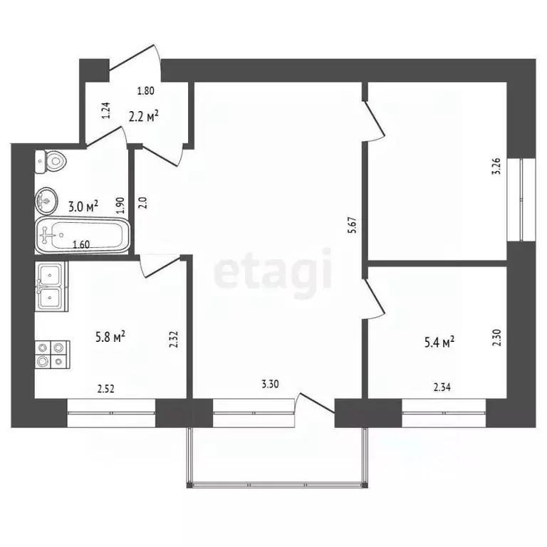 3-к кв. Нижегородская область, Балахна Коммунистическая ул., 1 (45.2 ... - Фото 2