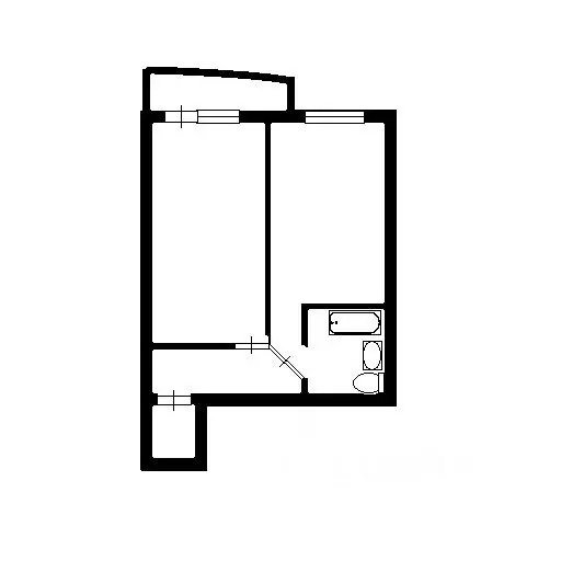 1-к кв. Новосибирская область, Новосибирск ул. Тюленина, 12 (45.2 м) - Фото 2