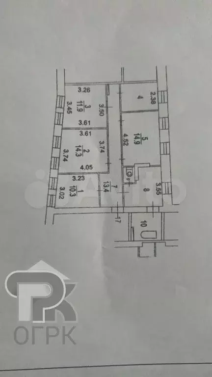 3-к. квартира, 89 м, 4/4 эт. - Фото 1