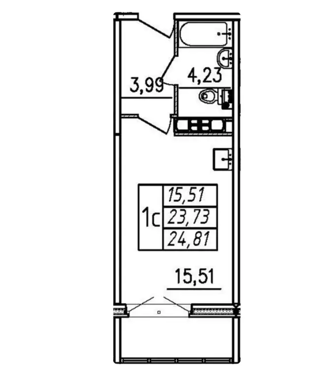 Продаётся квартира-студия, 24.81 м - Фото 0