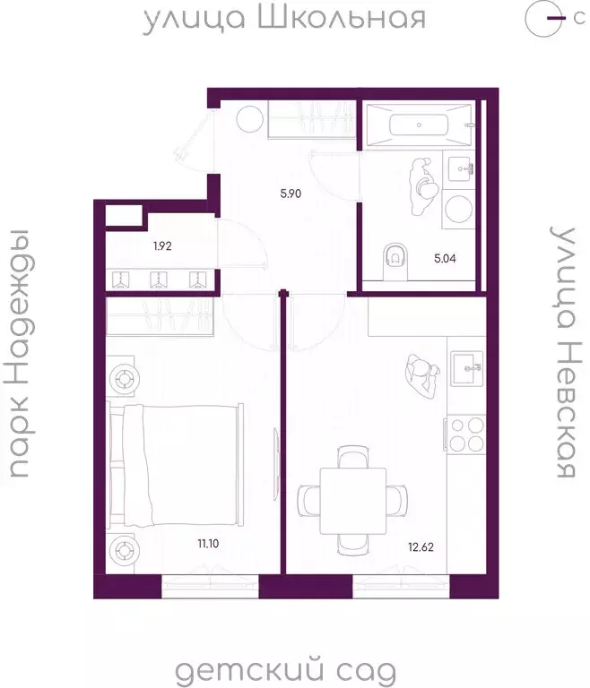 1-комнатная квартира: городской посёлок Дубровка, Школьная улица ... - Фото 1