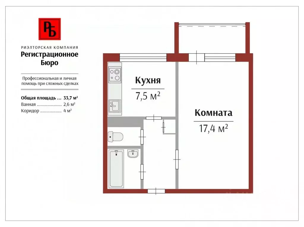1-к кв. Кировская область, Киров Зеленая ул., 30 (33.0 м) - Фото 1