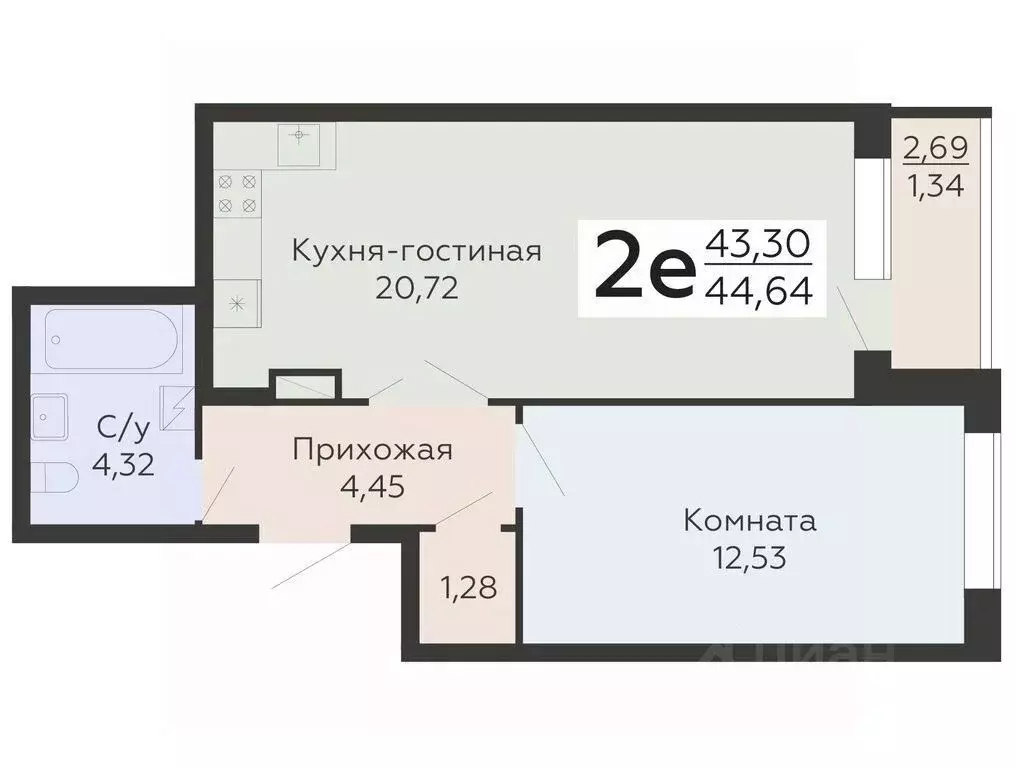 2-к кв. Воронежская область, Воронеж Никитинские сады жилой комплекс ... - Фото 0
