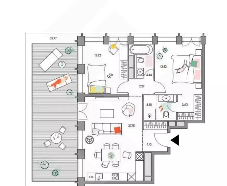 3-к кв. Москва 2-я Звенигородская ул., 14 (75.0 м) - Фото 2