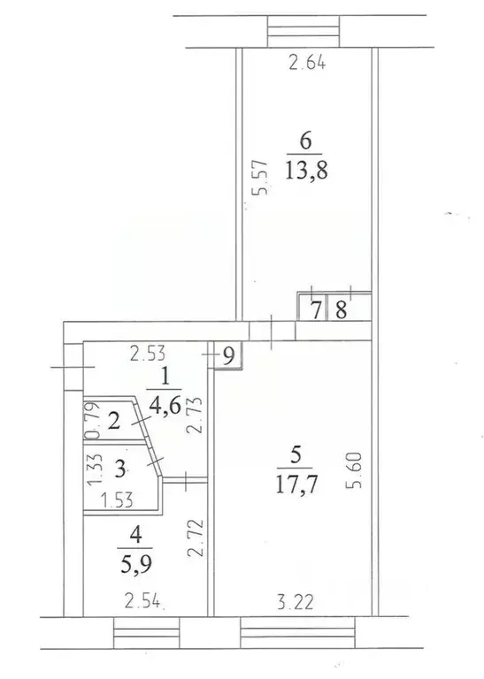 2-к кв. Кемеровская область, Кемерово ул. Сарыгина, 23 (45.9 м) - Фото 2