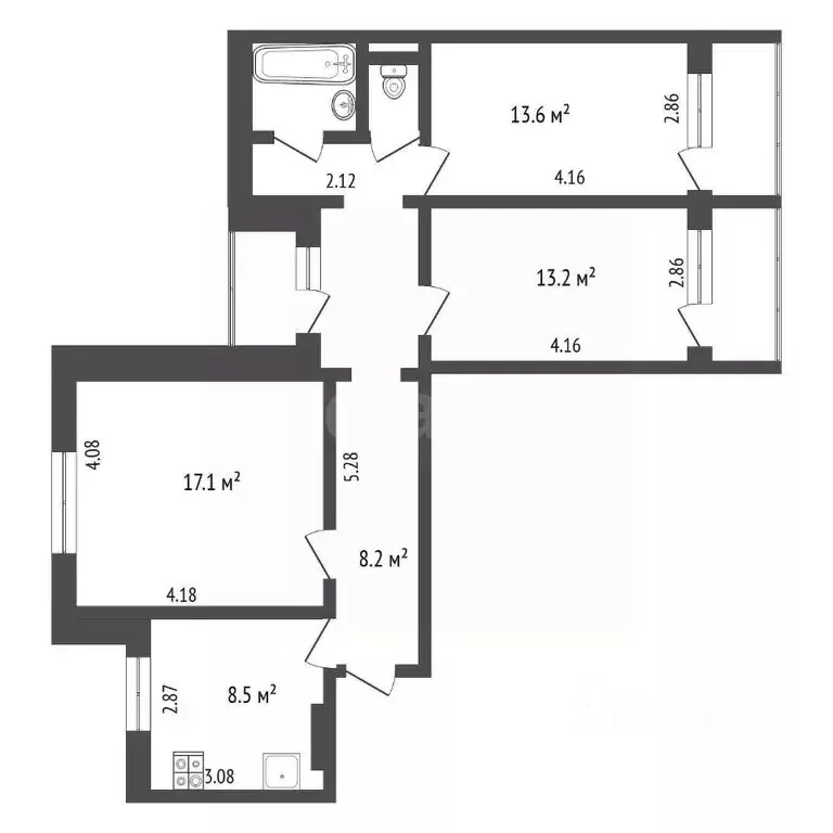 3-к кв. Москва Веерная ул., 1К1 (72.5 м) - Фото 1
