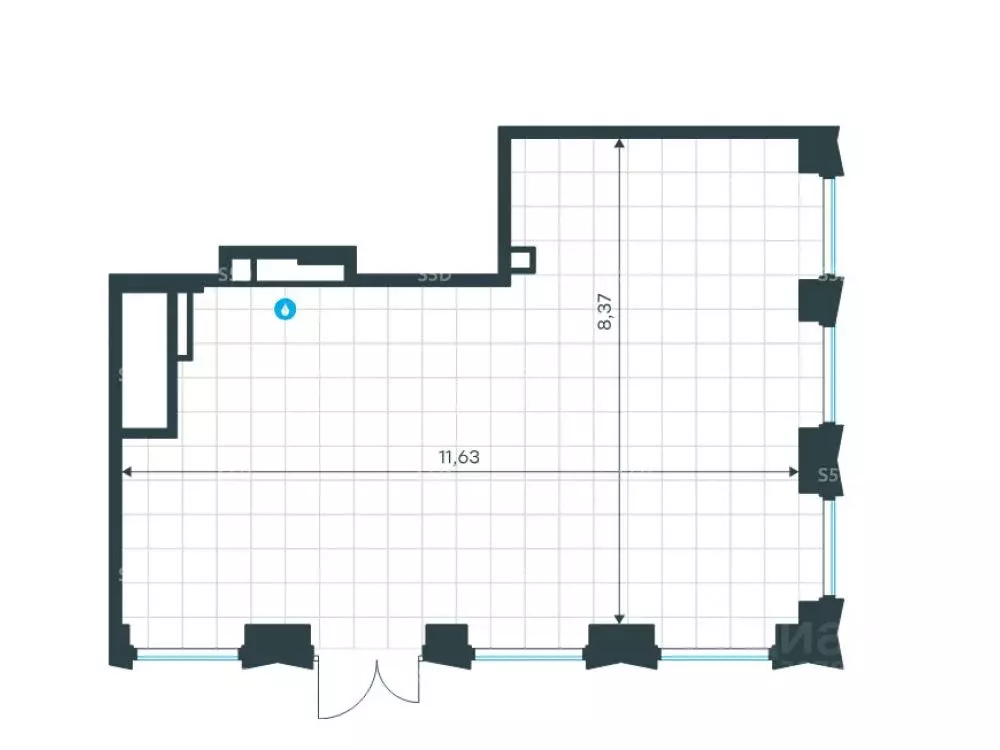 Торговая площадь в Москва Левел Мичуринский жилой комплекс, к12 (82 м) - Фото 2