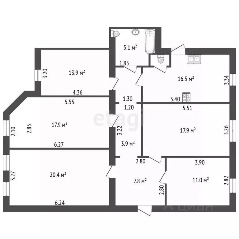 Комната Санкт-Петербург Кирочная ул., 49 (17.9 м) - Фото 2