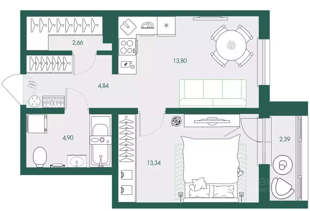 1-к кв. Сахалинская область, Южно-Сахалинск Ново-Александровск п/р, ... - Фото 1