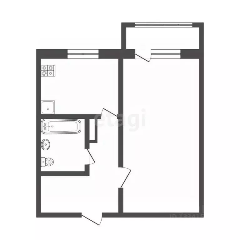 1-к кв. Ульяновская область, Ульяновск Камышинская ул., 49 (30.0 м) - Фото 2