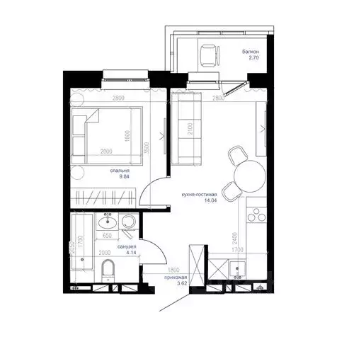 1-к кв. Приморский край, Владивосток Сердце квартала жилой комплекс ... - Фото 1