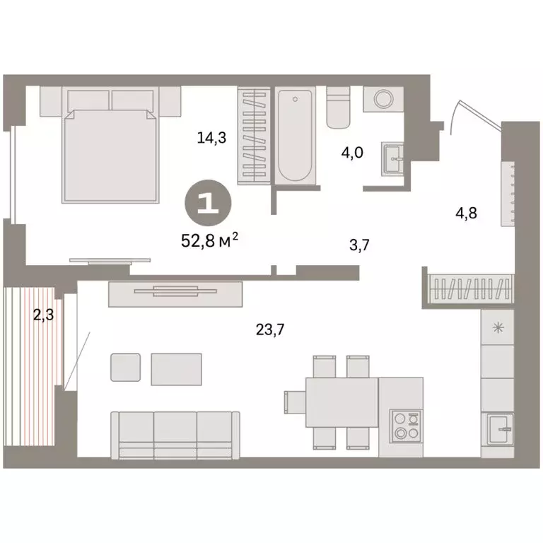 1-комнатная квартира: Екатеринбург, жилой район Сортировочный, ... - Фото 2