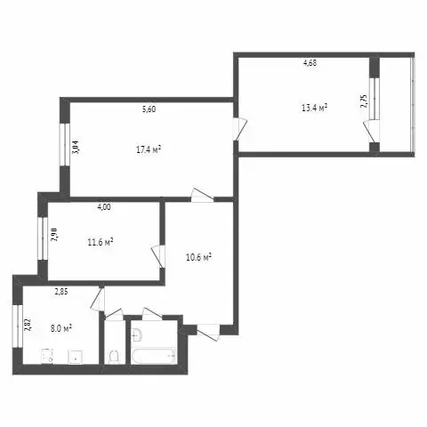 3-комнатная квартира: Новый Уренгой, район Северная Жилая Часть, ... - Фото 1