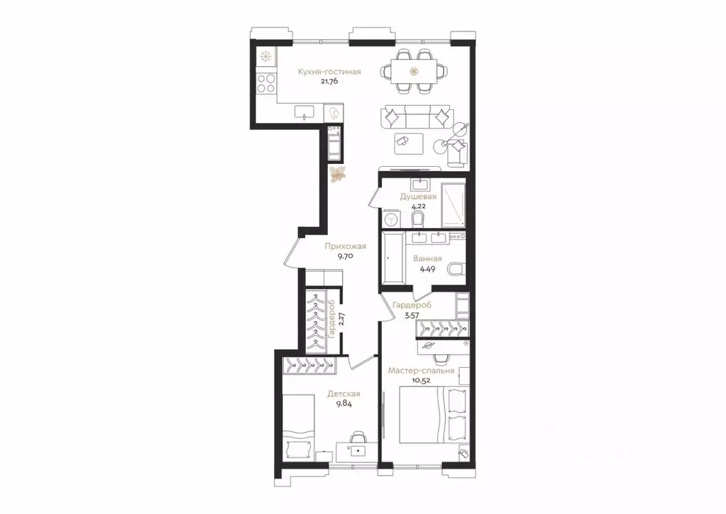 2-к кв. Санкт-Петербург ул. Профессора Попова, 38 (66.37 м) - Фото 0