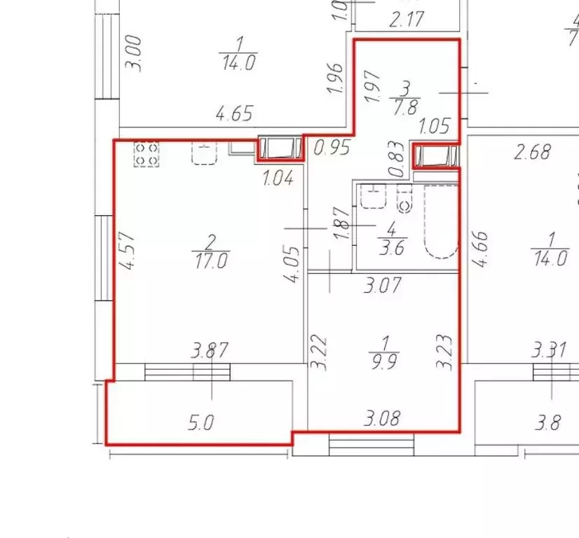 1-комнатная квартира: Санкт-Петербург, Уральская улица, 21 (38.2 м) - Фото 2