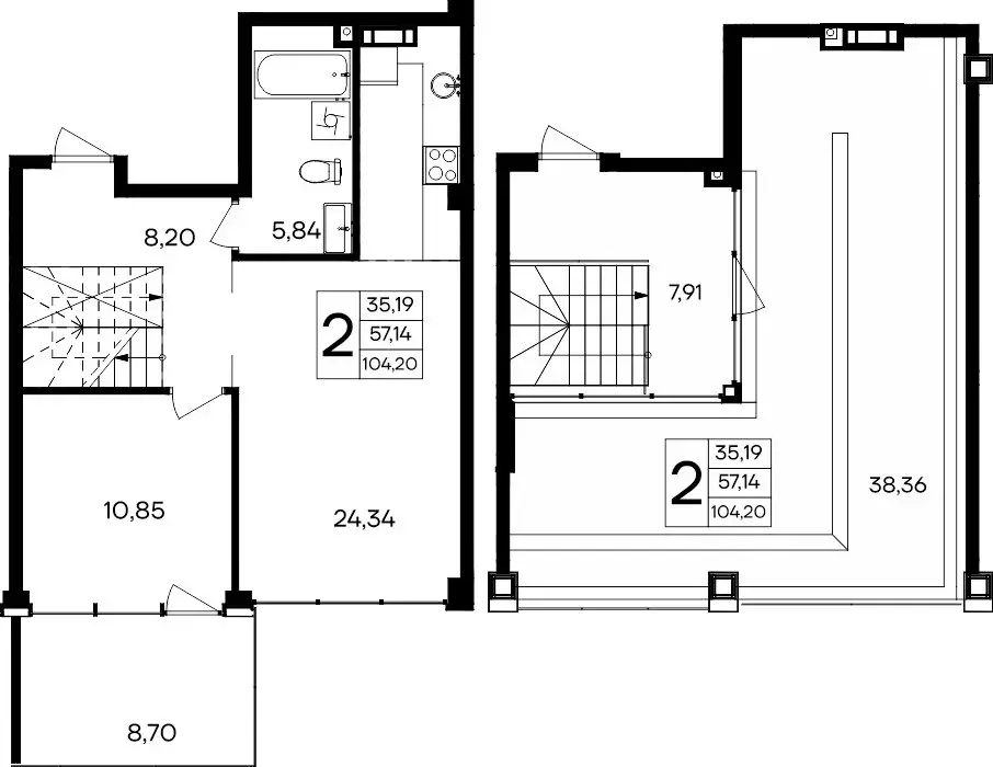 2-комнатная квартира: Прибрежное, Симферопольское шоссе, 177 (104.2 м) - Фото 1