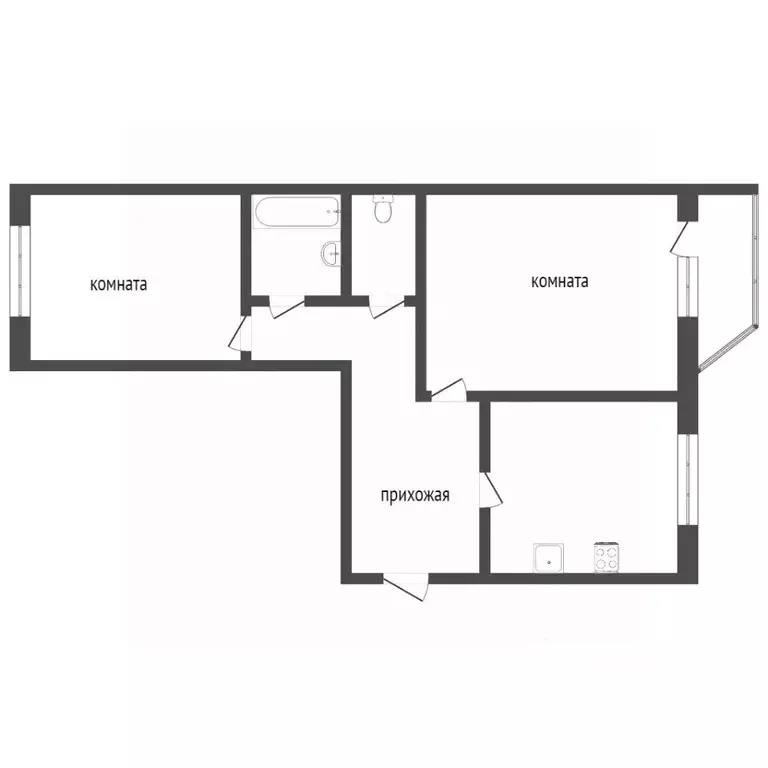 2-к кв. Ханты-Мансийский АО, Сургут ул. Лермонтова, 6/2 (54.0 м) - Фото 1