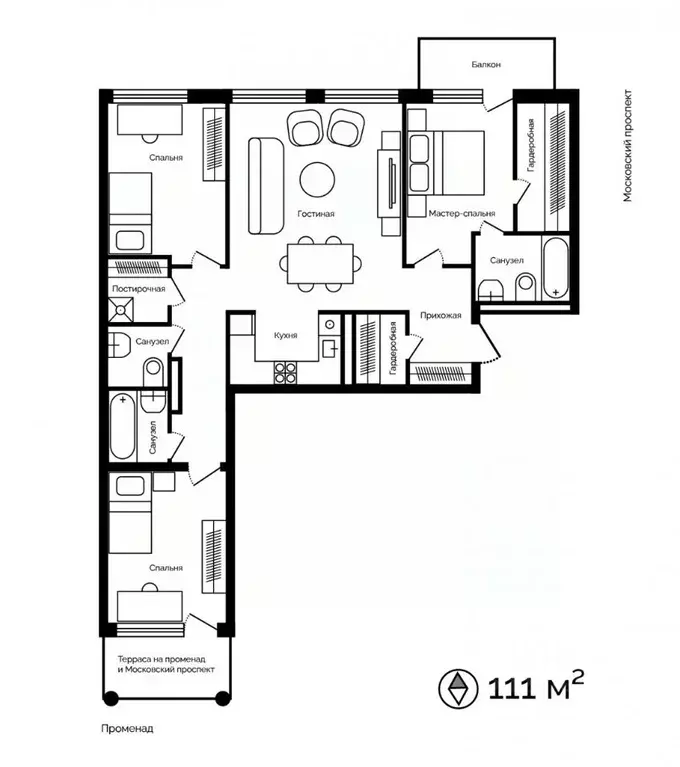 3-к кв. санкт-петербург наб. обводного канала, 106 (111.2 м) - Фото 1