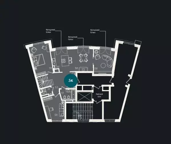 5-к кв. Тюменская область, Тюмень ул. Щербакова, 2к3 (120.47 м) - Фото 1