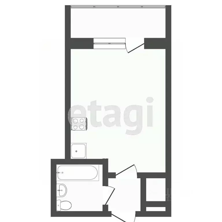 1-к кв. Тюменская область, Тюмень Олимпийская ул., 22 (13.1 м) - Фото 2