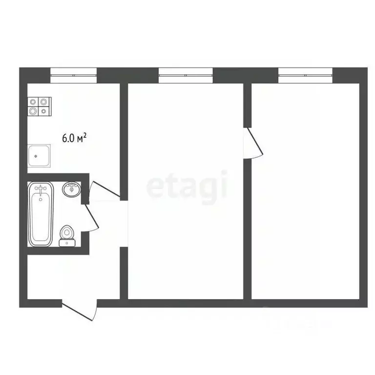 2-к кв. Ярославская область, Рыбинск просп. Ленина, 178 (43.7 м) - Фото 2