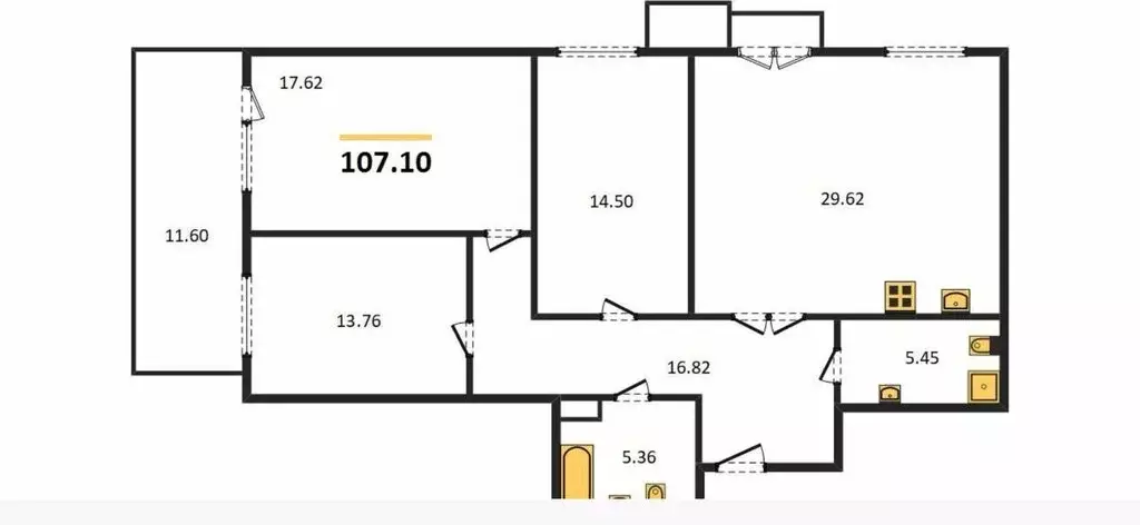 3-комнатная квартира: Санкт-Петербург, Лиственная улица, 20к2 (107 м) - Фото 1