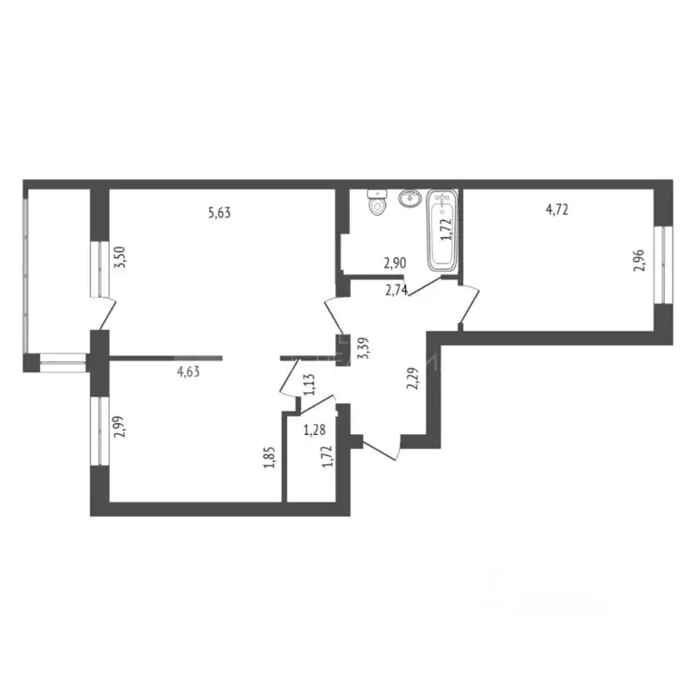 2-к кв. Тюменская область, Тюмень ул. Ю.-Р.Г. Эрвье, 28к3 (61.8 м) - Фото 2