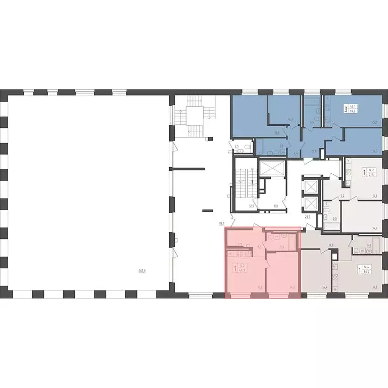 1-комнатная квартира: Уфа, 563-й квартал (44.7 м) - Фото 1