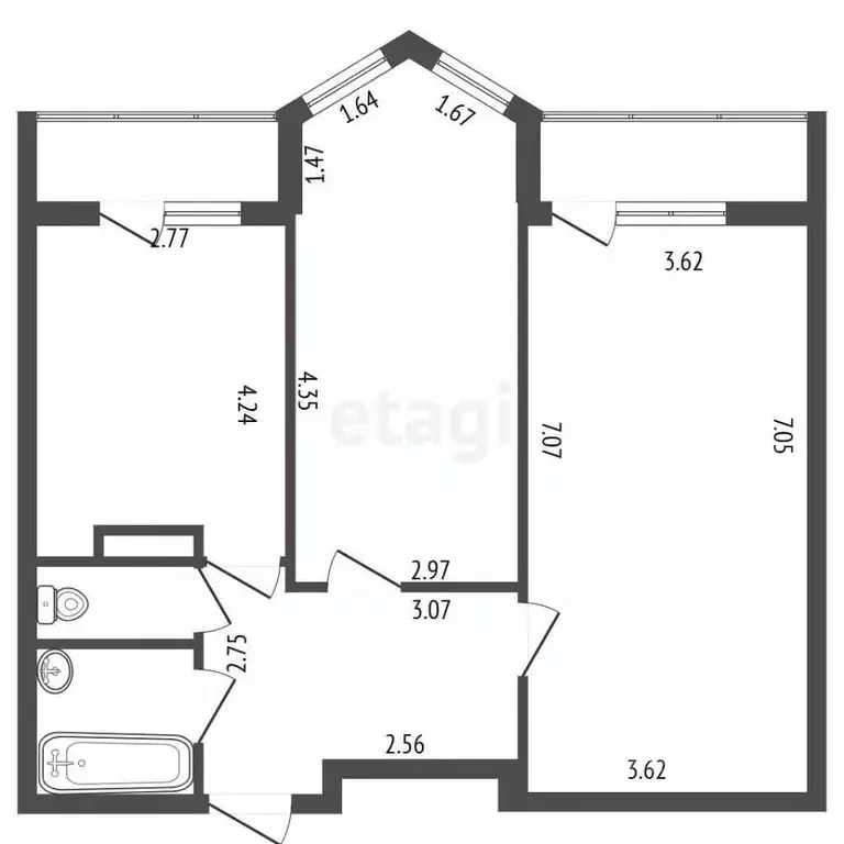 2-к кв. Ленинградская область, Мурино Всеволожский район, ул. Шоссе в ... - Фото 2