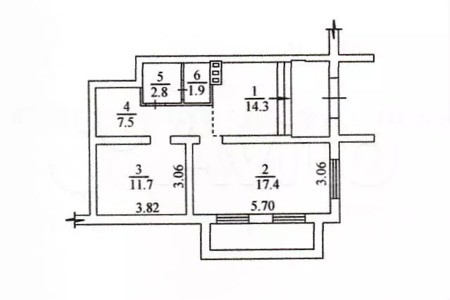 Офис, 55.6 м - Фото 0