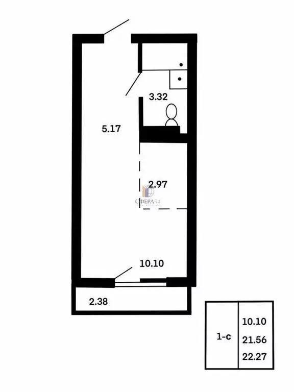 Квартира-студия: Новосибирск, улица Ясный Берег, 30/1 (22.27 м) - Фото 0