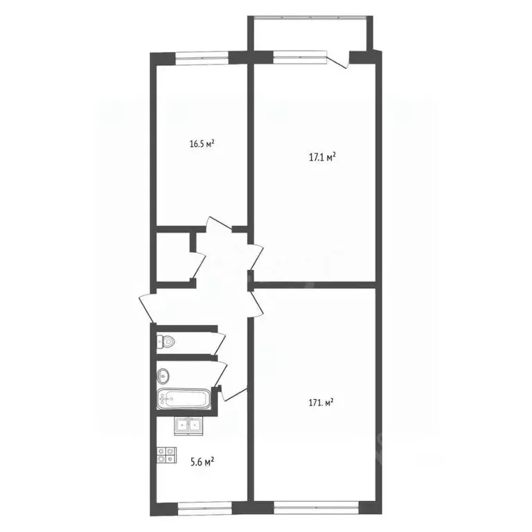 3-к кв. Камчатский край, Петропавловск-Камчатский просп. Победы, 39 ... - Фото 2