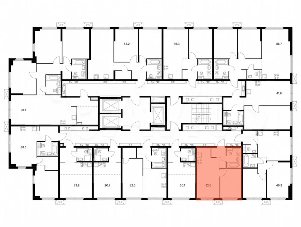1-к. квартира, 32,6 м, 23/24 эт. - Фото 1