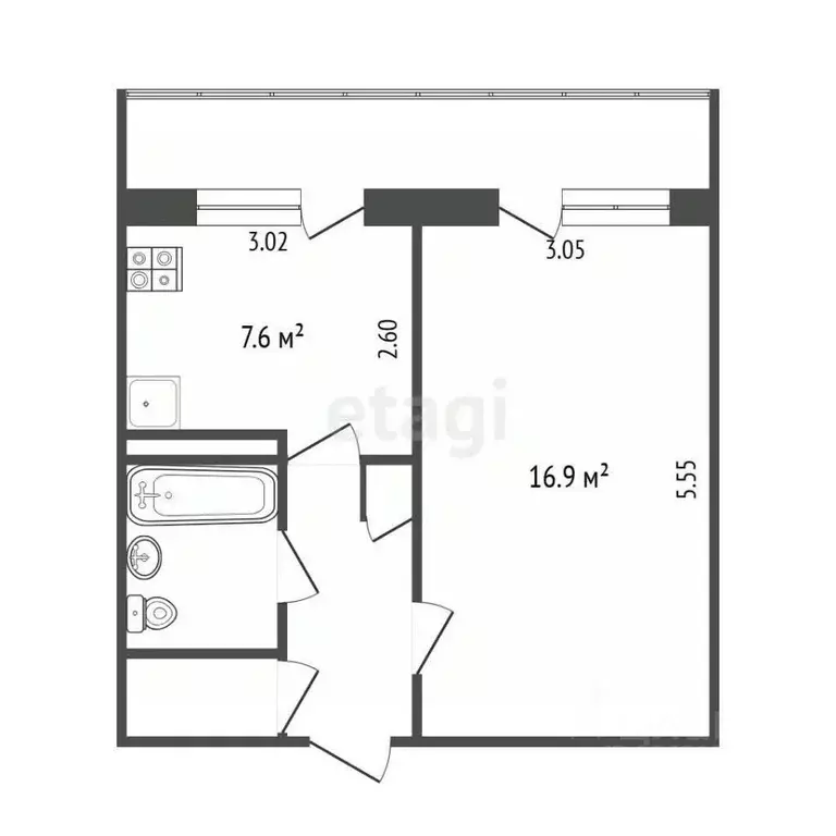 1-к кв. Марий Эл, Йошкар-Ола ул. Прохорова, 32Б (32.0 м) - Фото 2