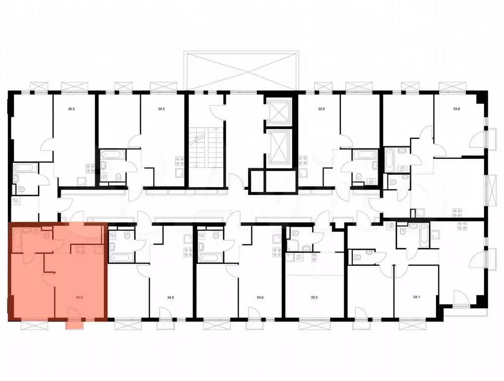 1-к. квартира, 36,8 м, 2/9 эт. - Фото 1