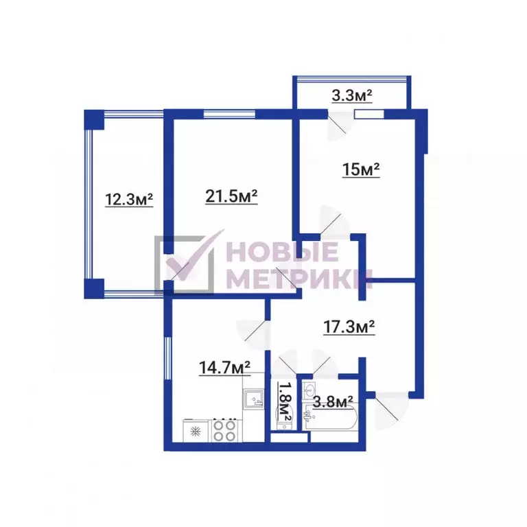 2-к кв. Санкт-Петербург Гаккелевская ул., 33к1 (86.1 м) - Фото 2