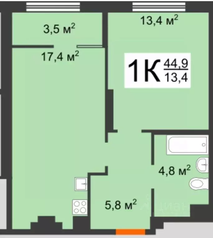 1-к кв. Нижегородская область, Нижний Новгород Мончегорский мкр, ул. ... - Фото 2