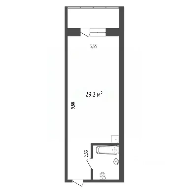 Студия Красноярский край, Красноярск ул. Елены Стасовой, 40Л (34.4 м) - Фото 2