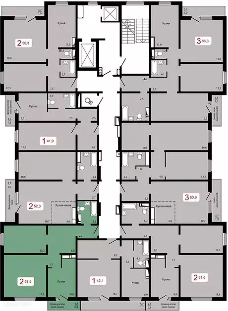 Продаётся 2-к квартира, 58.5 м - Фото 0