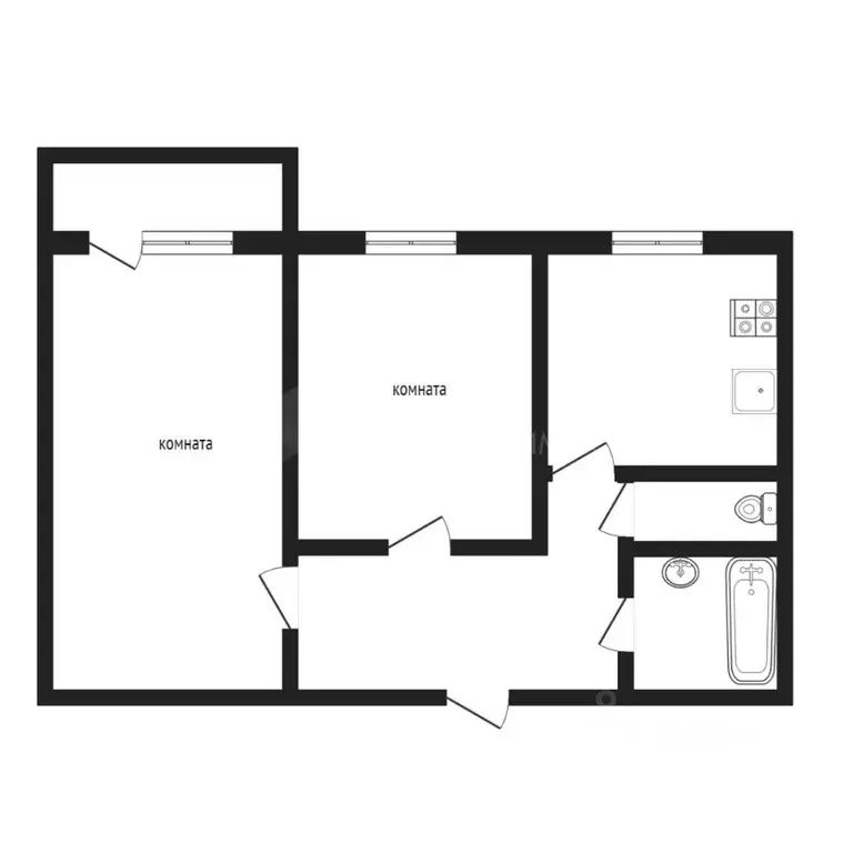 2-к кв. Тюменская область, Тюмень ул. Судостроителей, 34 (46.0 м) - Фото 1