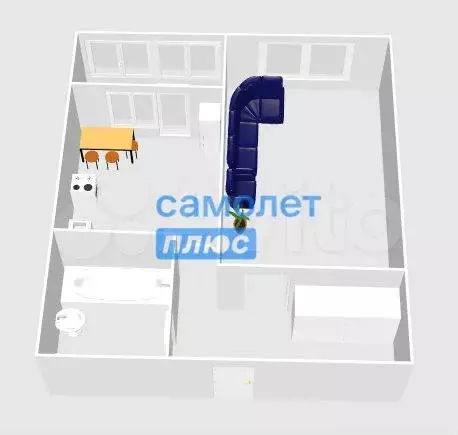 1-к. квартира, 35,1 м, 8/9 эт. - Фото 1