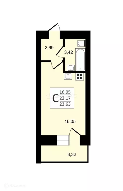 Продаётся квартира-студия, 22.17 м - Фото 0