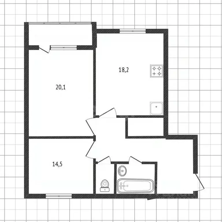 2-к кв. Белгородская область, Белгород Славянская ул., 15 (77.5 м) - Фото 1