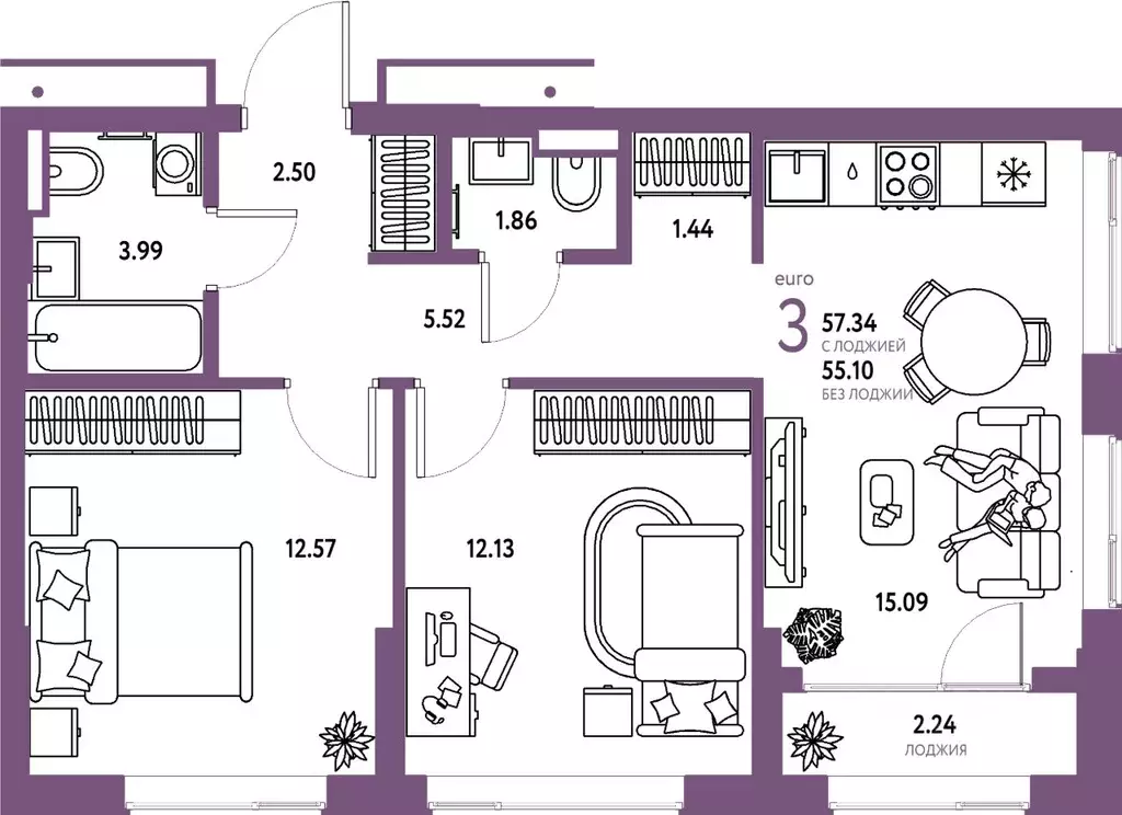 3-к кв. Московская область, Мытищи Страна.Парковая жилой комплекс ... - Фото 1