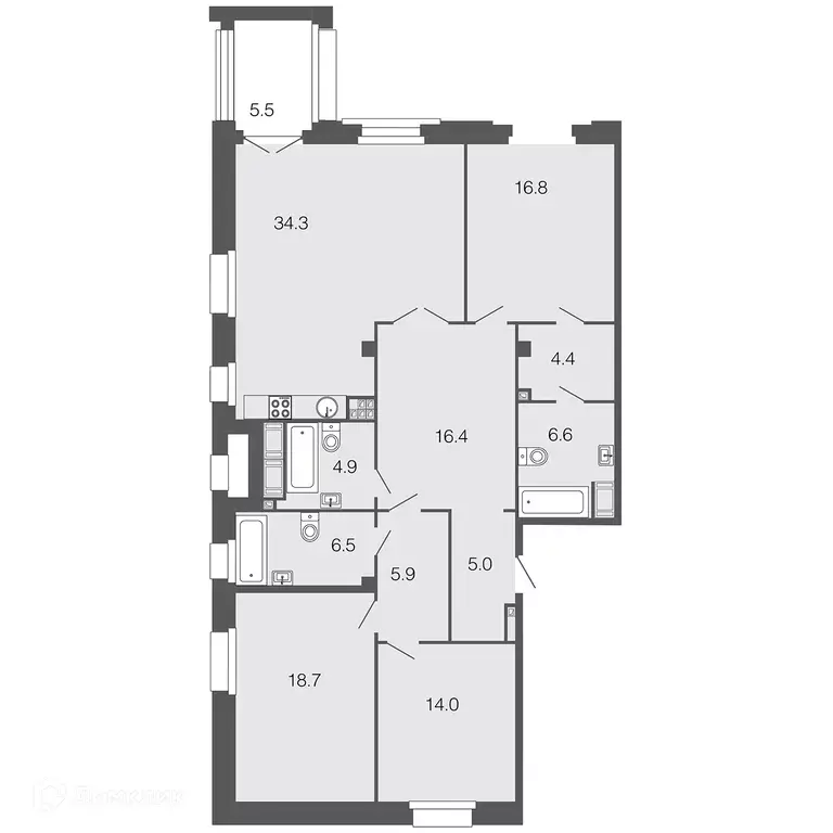 Продаётся 3-к квартира, 133.5 м - Фото 0