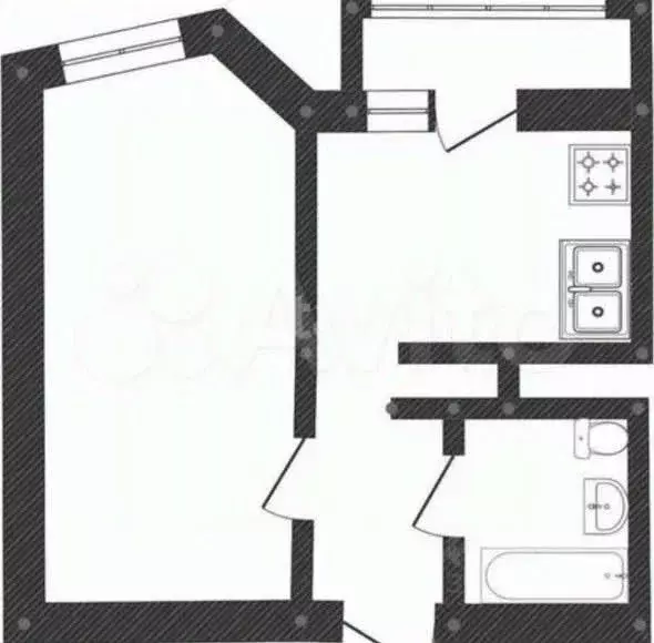 1-к кв. Вологодская область, Вологда ул. Гагарина, 82А (27.9 м) - Фото 2