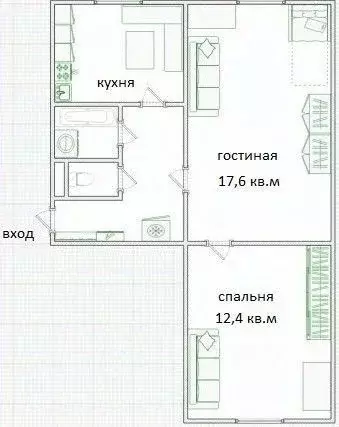 2-к кв. московская область, люберцы октябрьский просп, 403к8 (45.6 м) - Фото 1