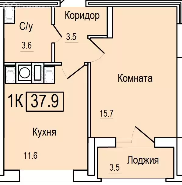 1-комнатная квартира: смоленск, 1-я восточная улица, 5 (37.9 м) - Фото 0